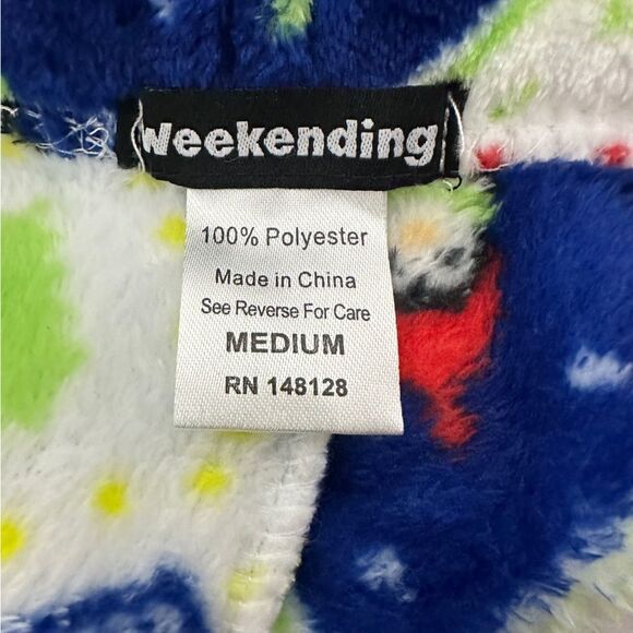 Plush blue and green Christmas pajamas NWOT size L,L,M - Picture 6 of 7